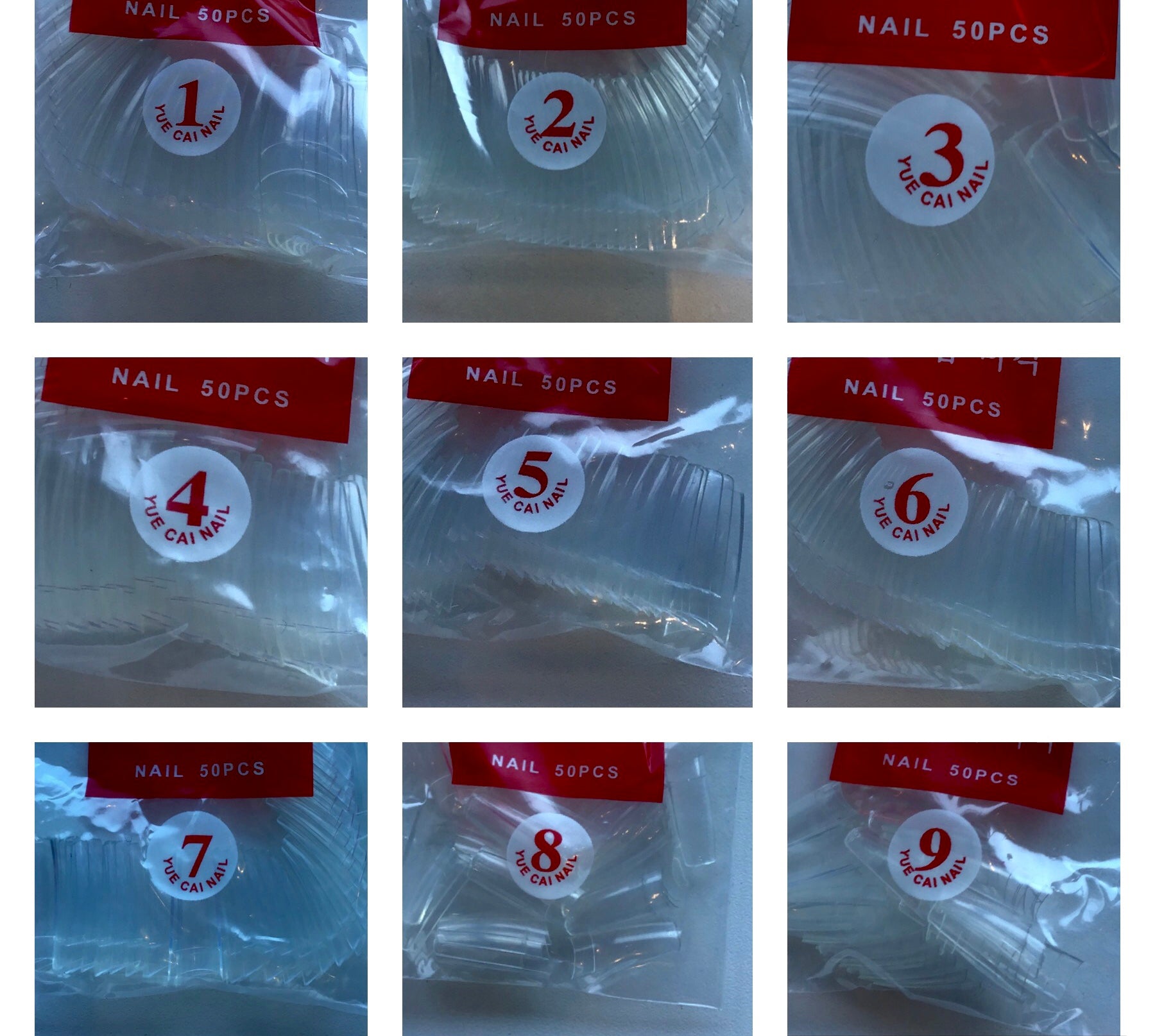 Cary Nail Tip Clear (Multiple Sizes) 50pk